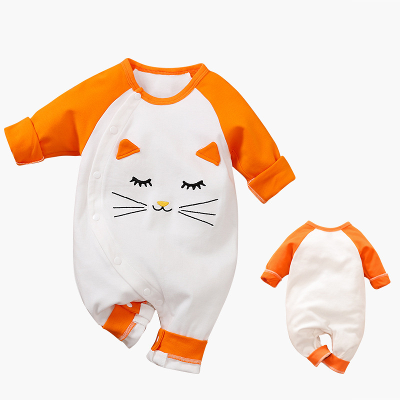 Baby Cartoon Crawling Clothing Cotton Long-sleeved Breasted Romper - Image 7