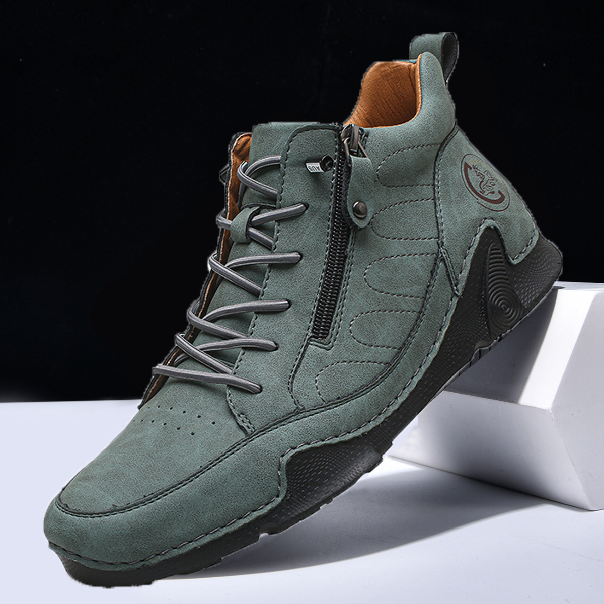 Mens Casual Leather Shoes Plus-size Athletic Shoes - Image 3