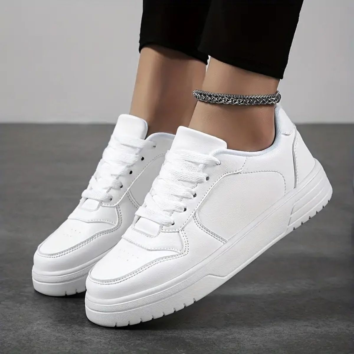 Beginner Mens Shoes Sneakers Mens Leather Upper Breathable Sports Casual Shoes - Image 4