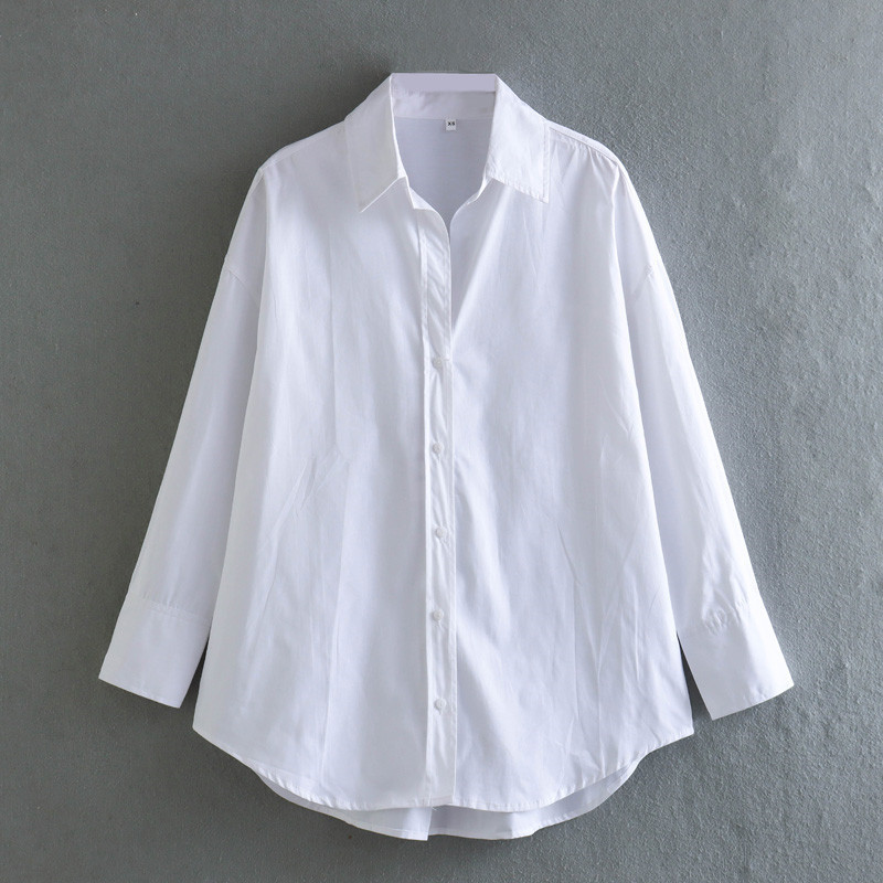 Autumn Women Clothing Printed Silk Satin Texture Drape Shirt - Image 7