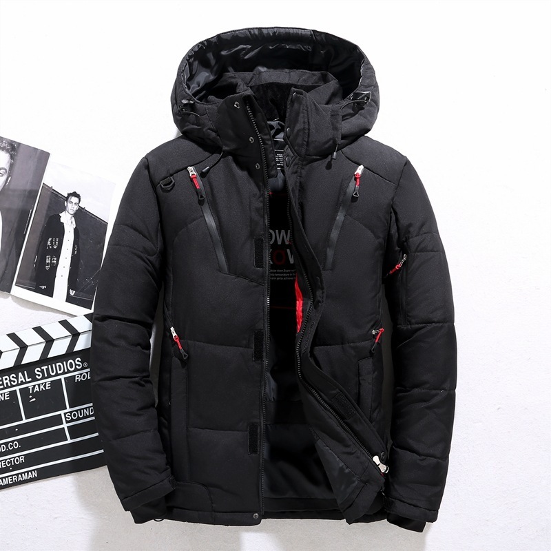 Outdoor Windproof Hooded Jacket Leisure Sports Coat With Pockets Warm Mens Clothing - Image 3