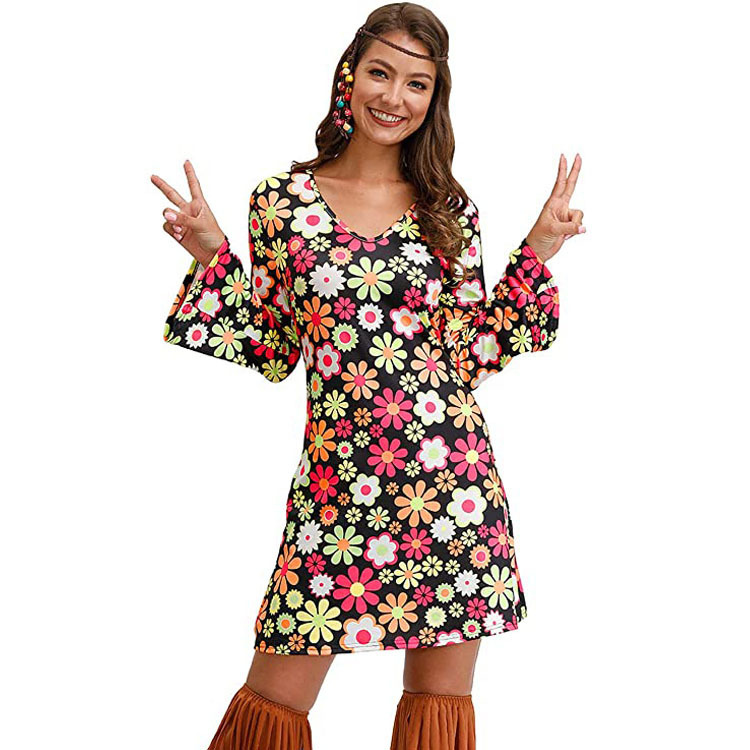 Hippie Clothing Print Dress Women - Image 4