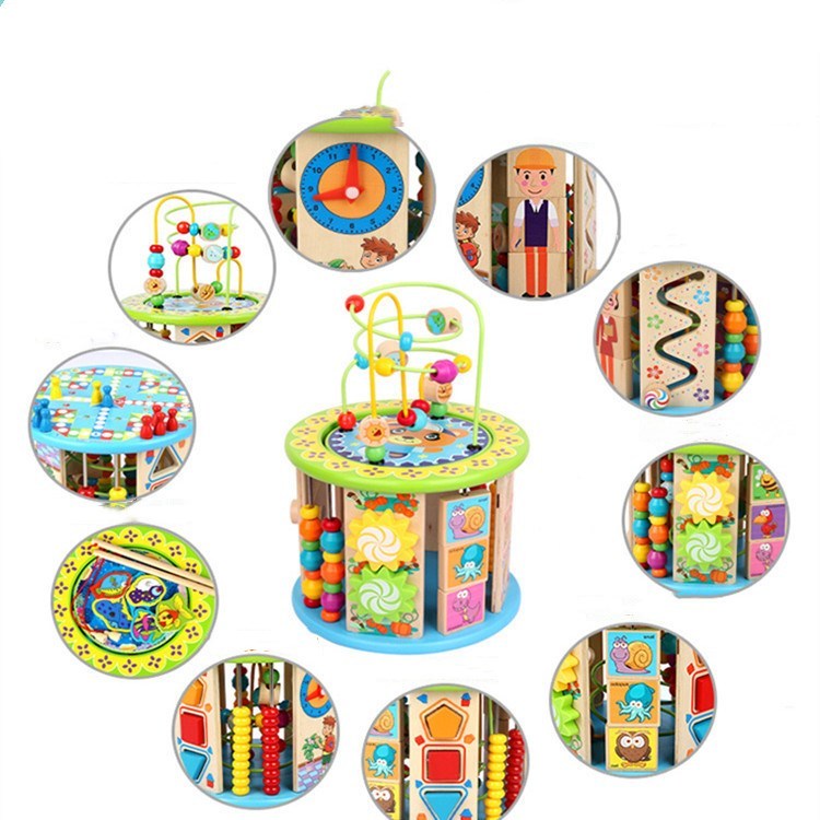 Treasure Box Toys Multifunctional 10-in-one Puzzle Bead Around Wooden Toys - Image 4