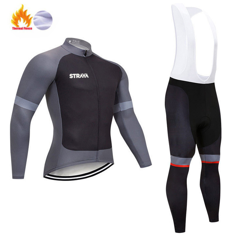 STRAVA Pro Team Winter Cycling Clothing Breathable Ropa Ciclismo Long Sleeve MTB Bicycle Clothing Outdoor Sport Clothes - Image 2