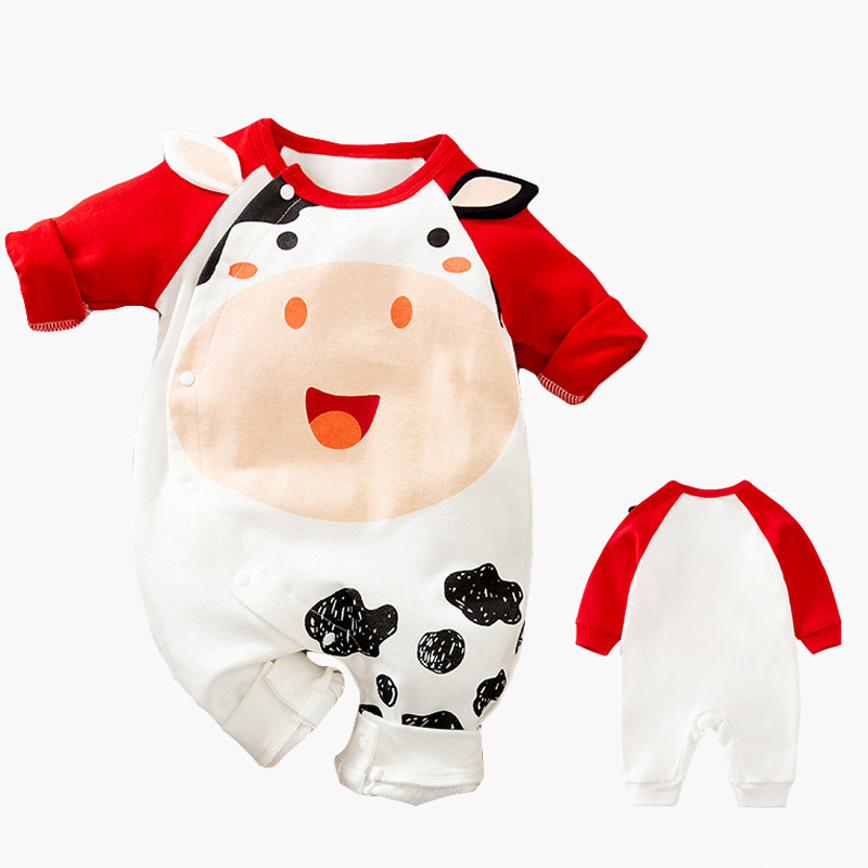 Baby Cartoon Crawling Clothing Cotton Long-sleeved Breasted Romper - Image 9