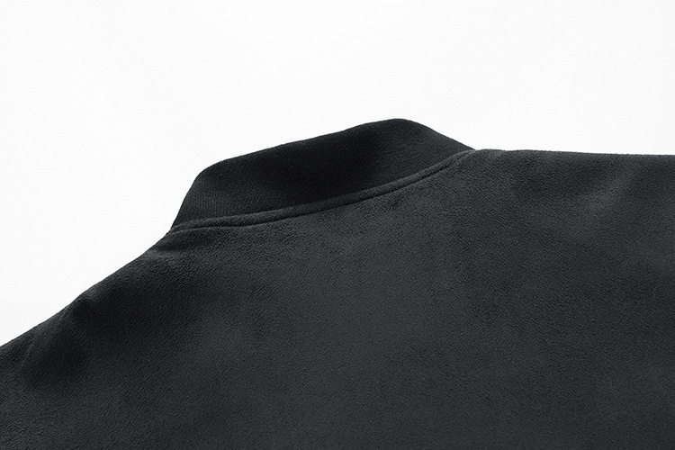 Suede Stand Collar Men's Jacket Double Zipper Pocket Clothing Mens - Image 8