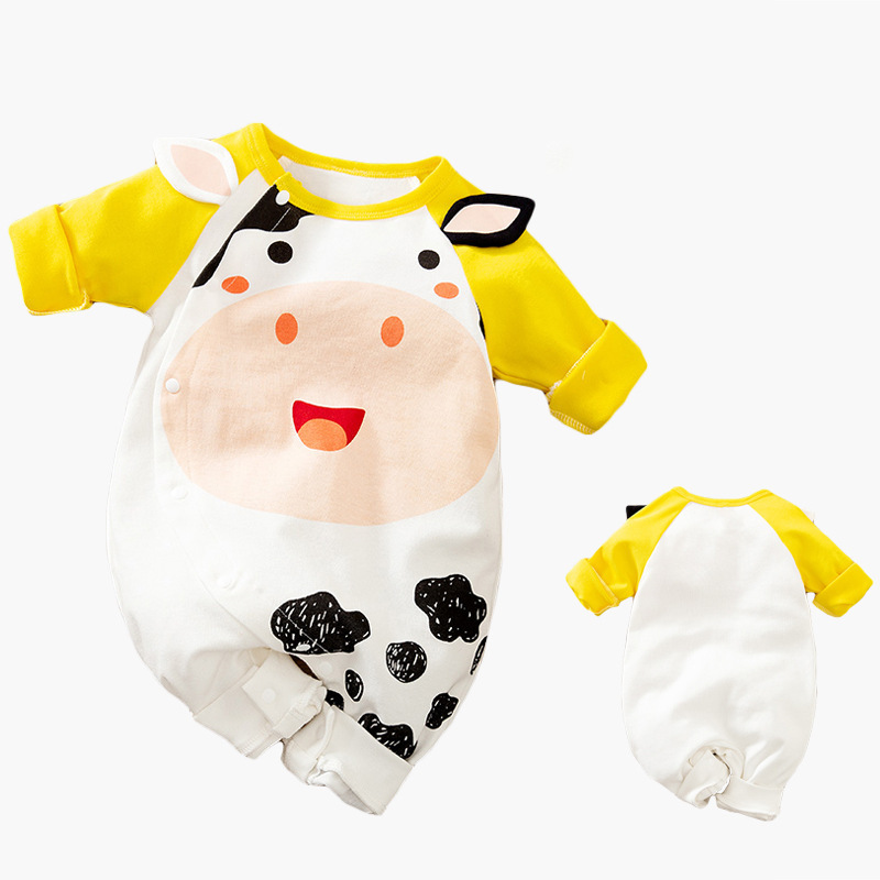 Baby Cartoon Crawling Clothing Cotton Long-sleeved Breasted Romper - Image 6