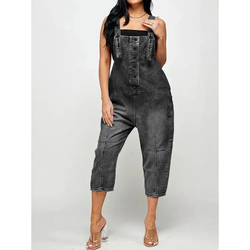 Women's Clothing Fashion Casual Siamese Suspender Jeans Women - Image 2