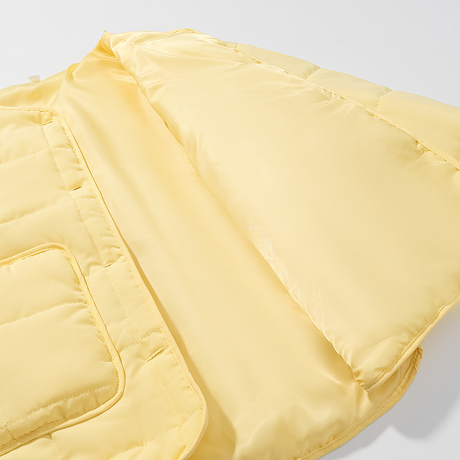 Autumn Women Clothing Yellow Quilted Cotton Plaid Cotton Clothing Cotton Coat - Image 6