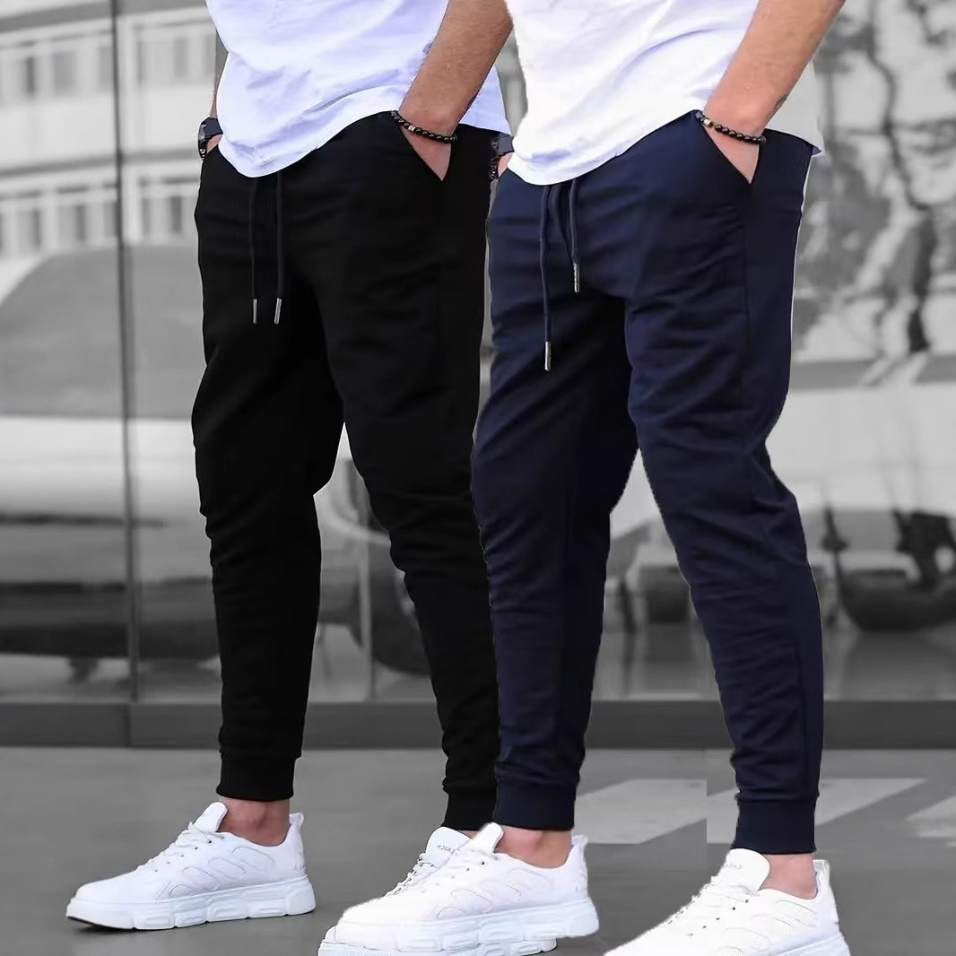 Mens Pants European And American High-Street Retro Casual Terry Cloth Style - Image 4