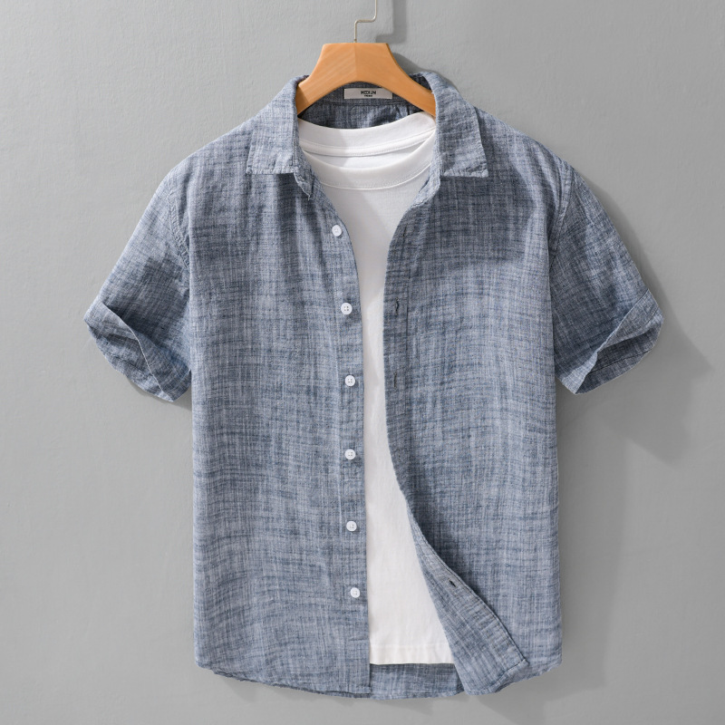Summer Mens Clothing Simple Versatile Short-sleeve Shirt - Image 2