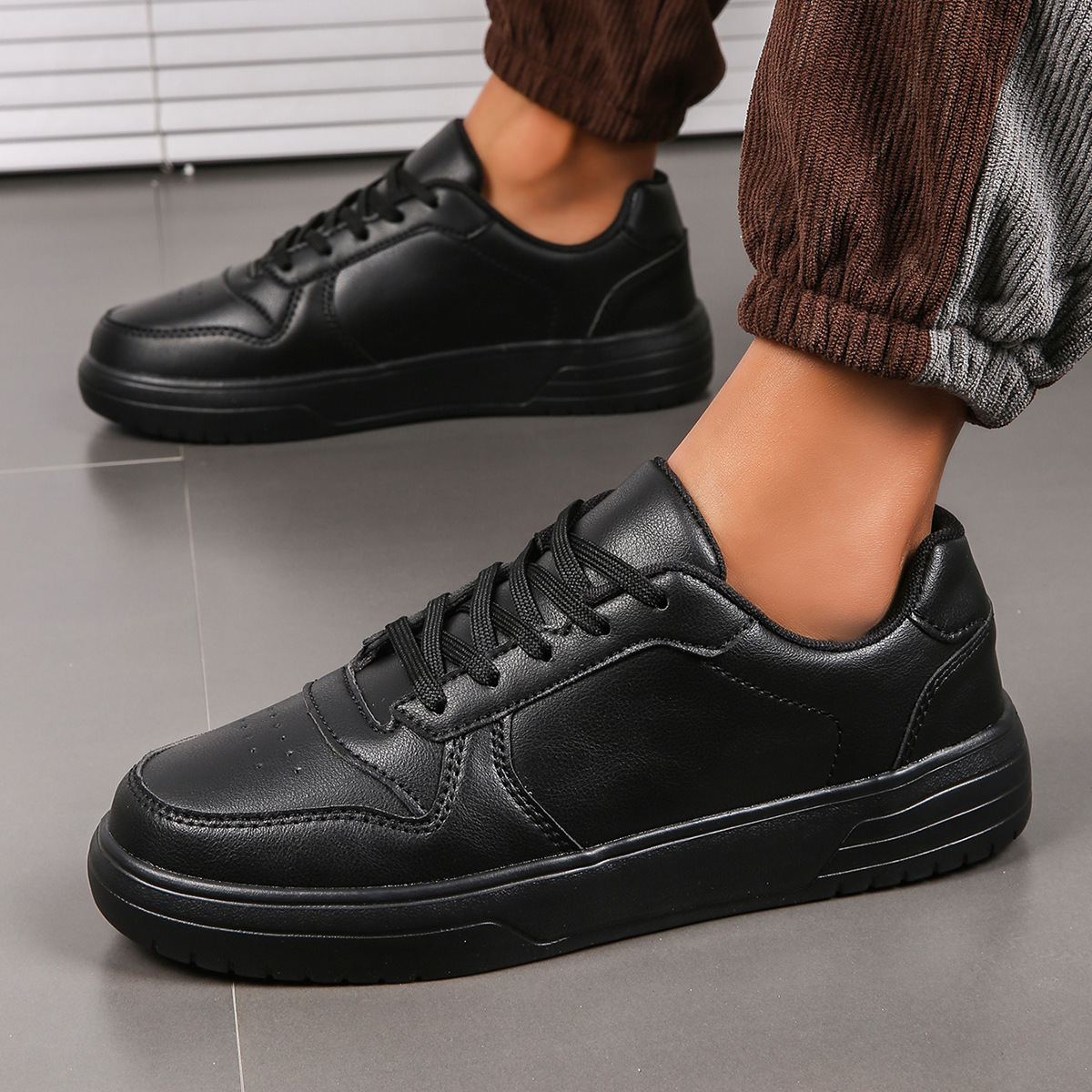 Beginner Mens Shoes Sneakers Mens Leather Upper Breathable Sports Casual Shoes - Image 8