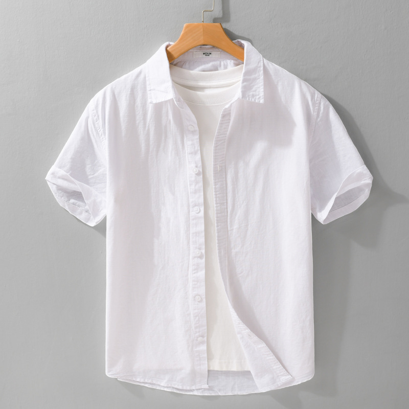Summer Mens Clothing Simple Versatile Short-sleeve Shirt - Image 6