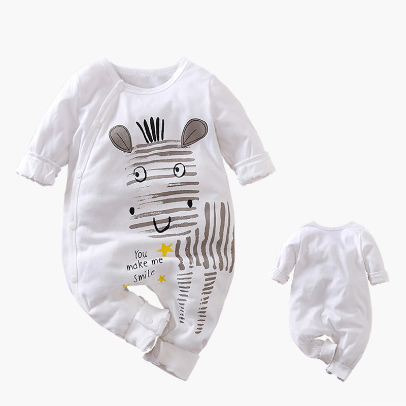 Baby Cartoon Crawling Clothing Cotton Long-sleeved Breasted Romper - Image 4