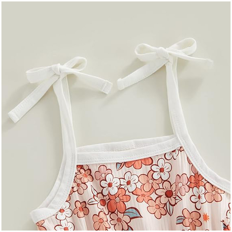 Toddler Baby Girl Clothing,floral Jumpsuit With Tie Up,jumpsuit Baby, Suspender Game Set - Image 5