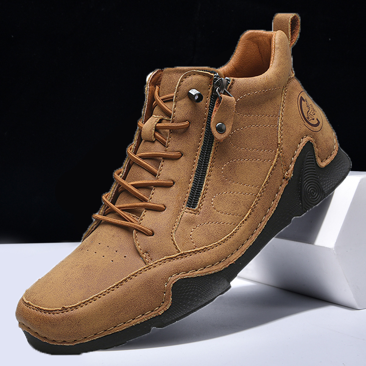 Mens Casual Leather Shoes Plus-size Athletic Shoes - Image 2