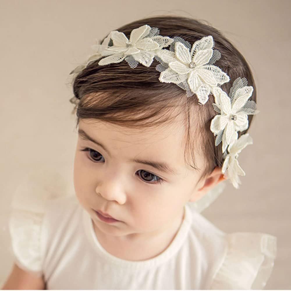 Baby Girls Cute Bow-knot Headband Soft Lace Floral Hairbands Newborn Infant Toddlers Kids Hair Accessories - Image 2