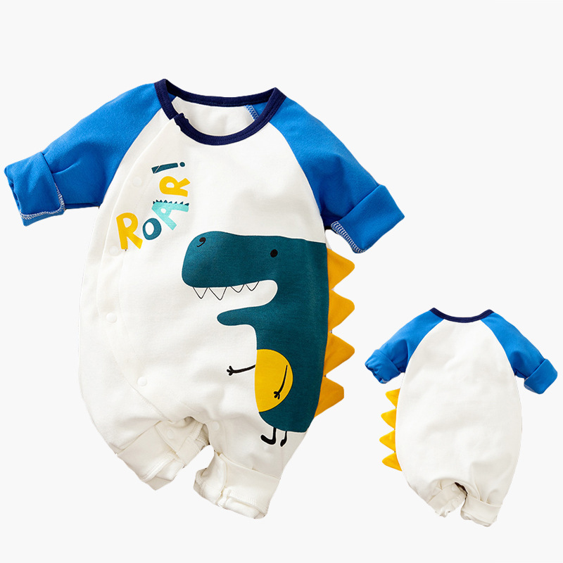 Baby Cartoon Crawling Clothing Cotton Long-sleeved Breasted Romper - Image 3