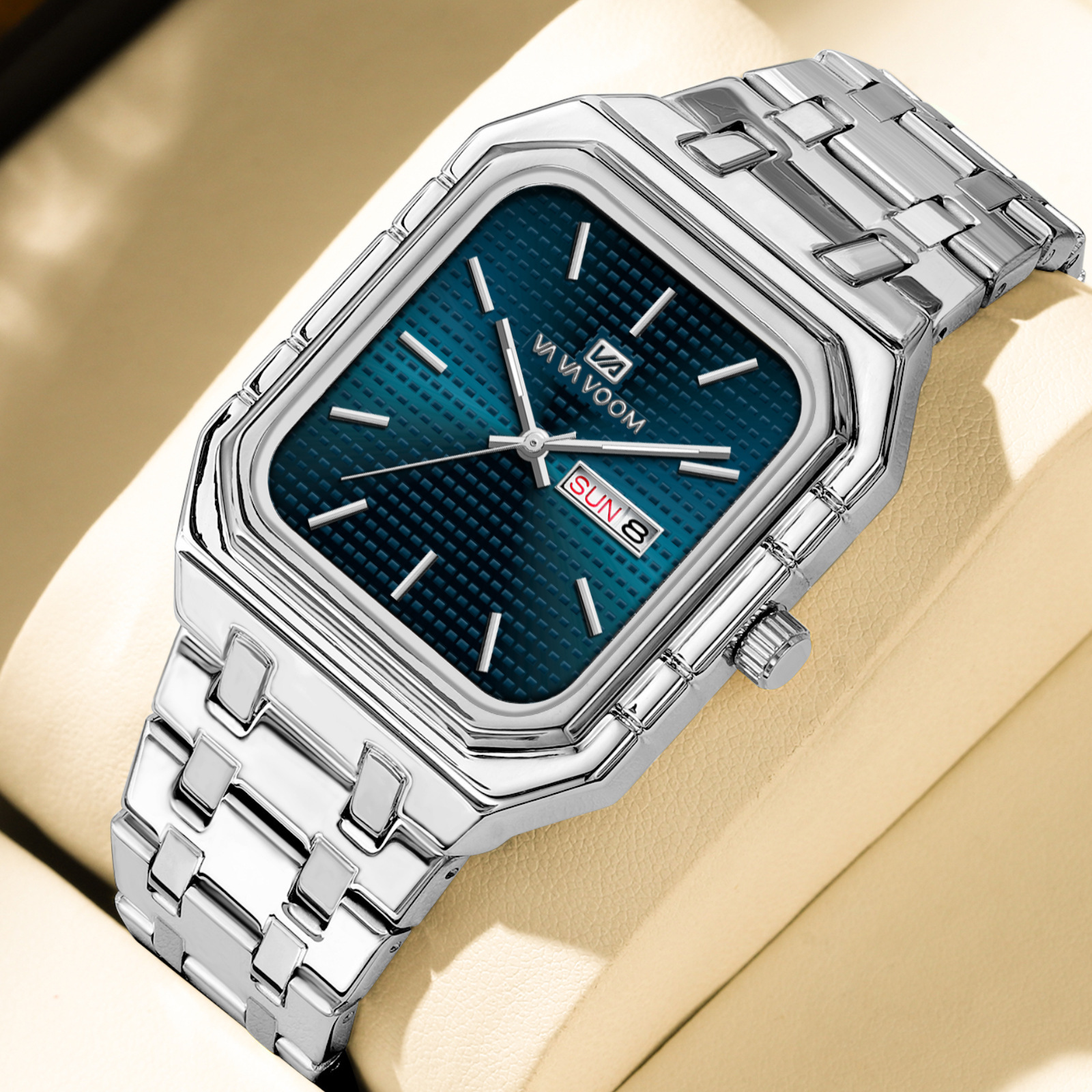 Mens Casual Stylish Luminous Square Watch - Image 5