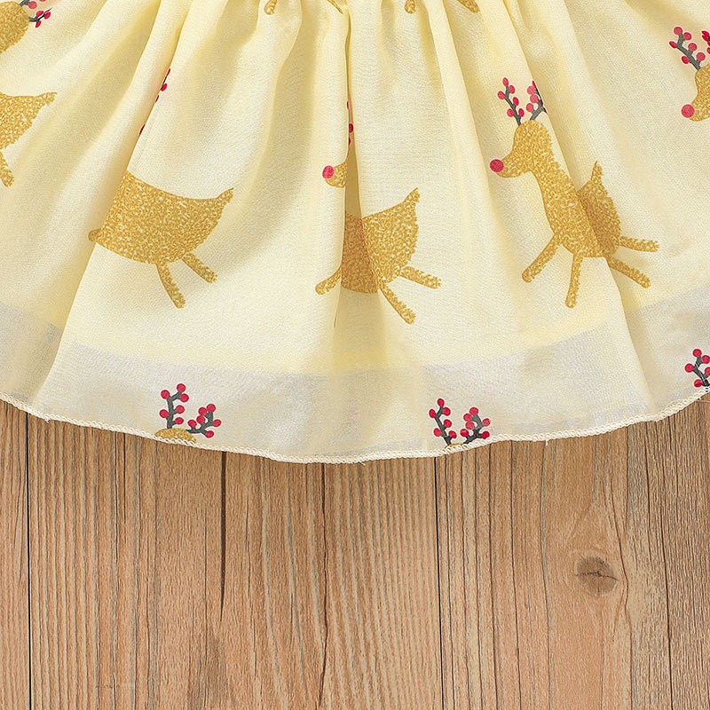 Baby Clothing Christmas Skirt Suit Baby Elk Printing Romper Short Skirt Two-piece Suit - Image 10