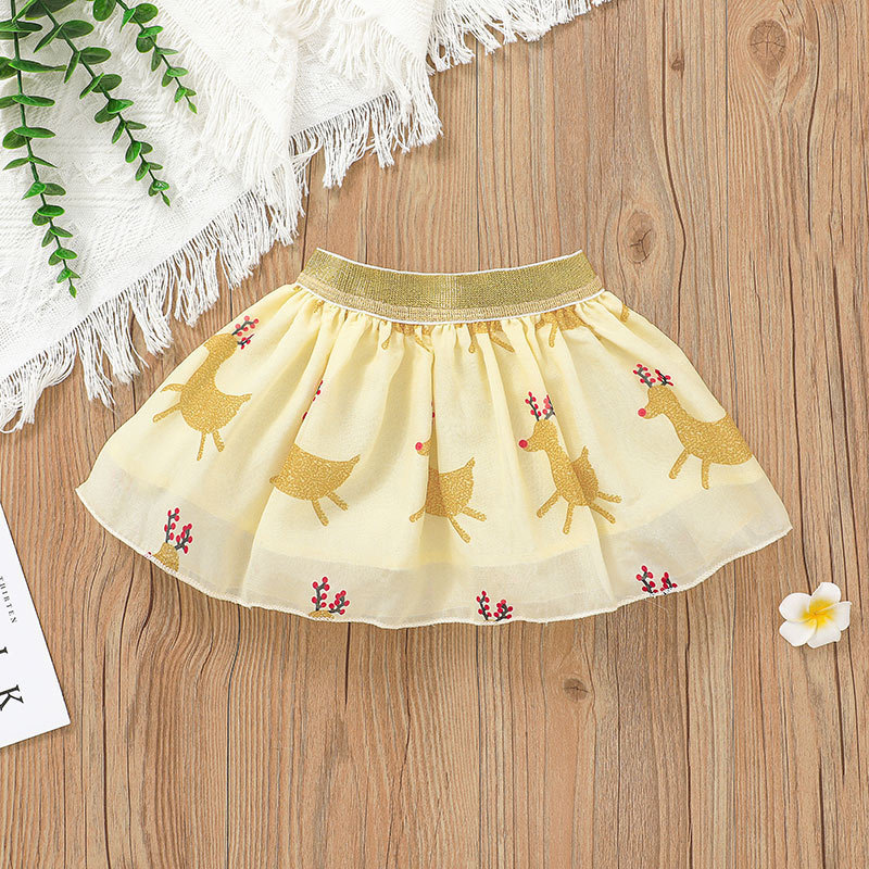 Baby Clothing Christmas Skirt Suit Baby Elk Printing Romper Short Skirt Two-piece Suit - Image 8