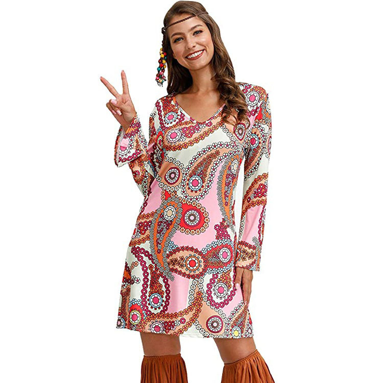 Hippie Clothing Print Dress Women - Image 5
