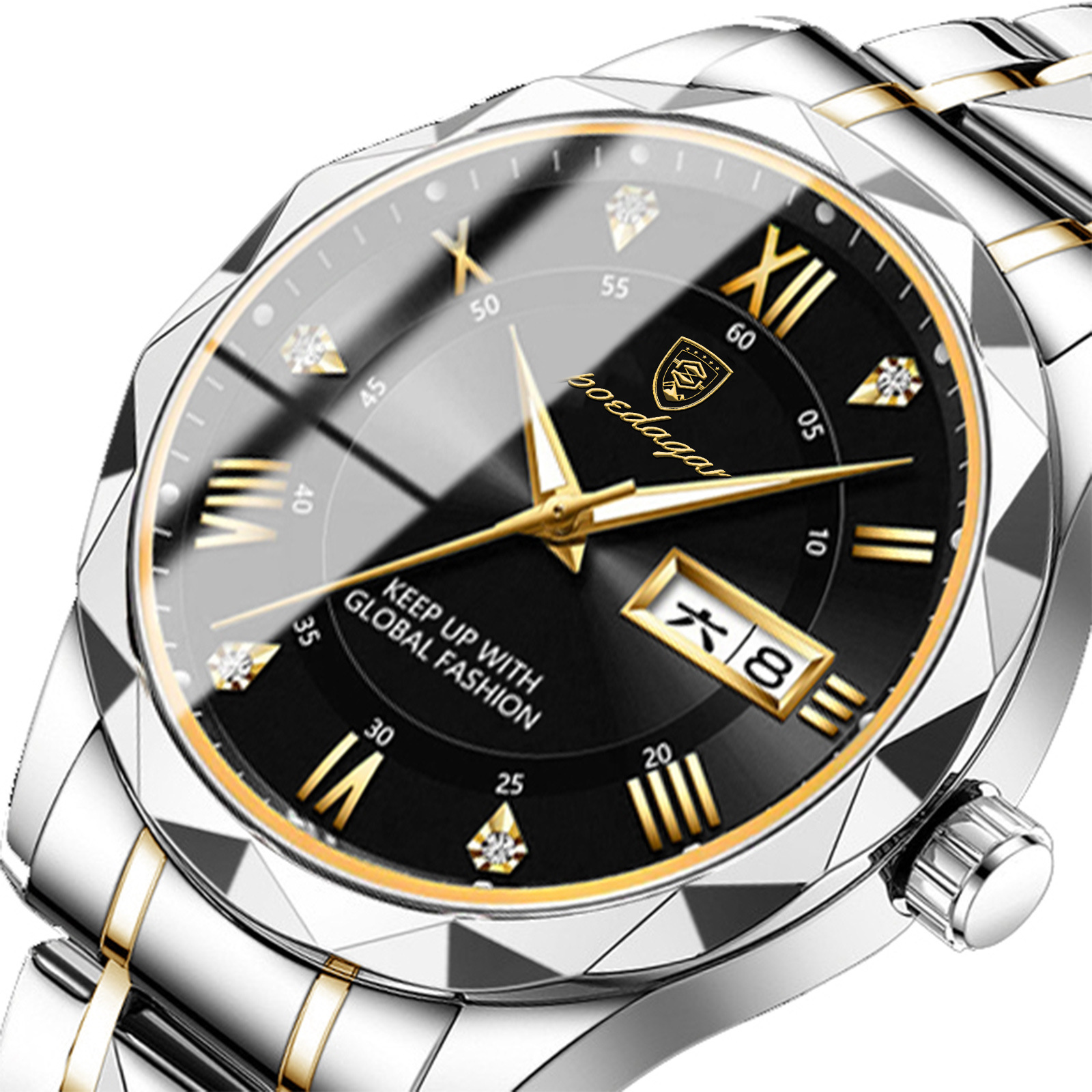 Mens Watch Leather Strap Quartz Movement - Image 3