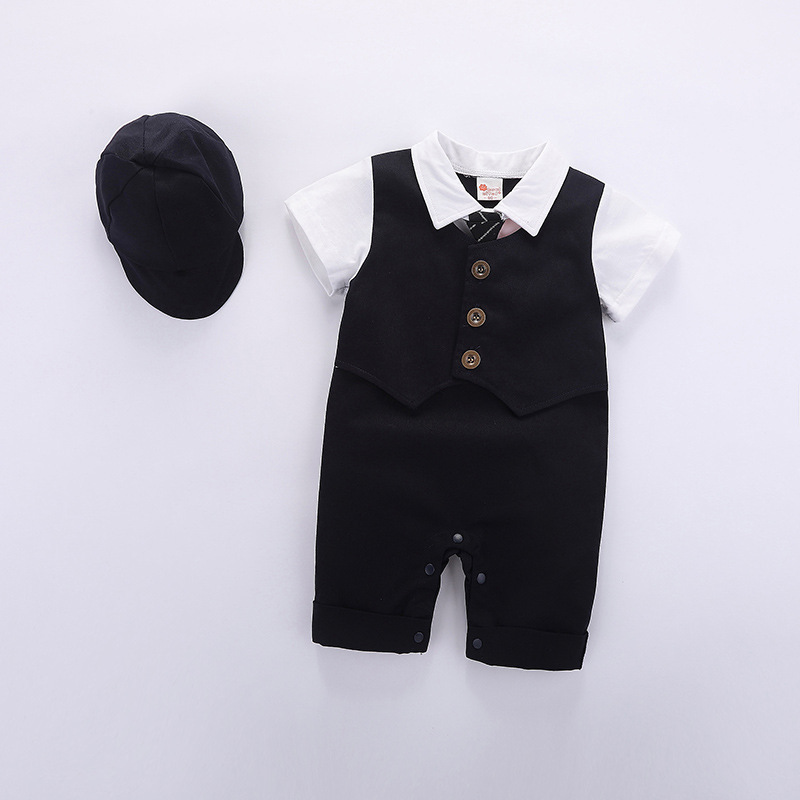 Fashion Baby Clothing Summer Short Sleeve Gentleman Jumpsuit Romper - Image 7