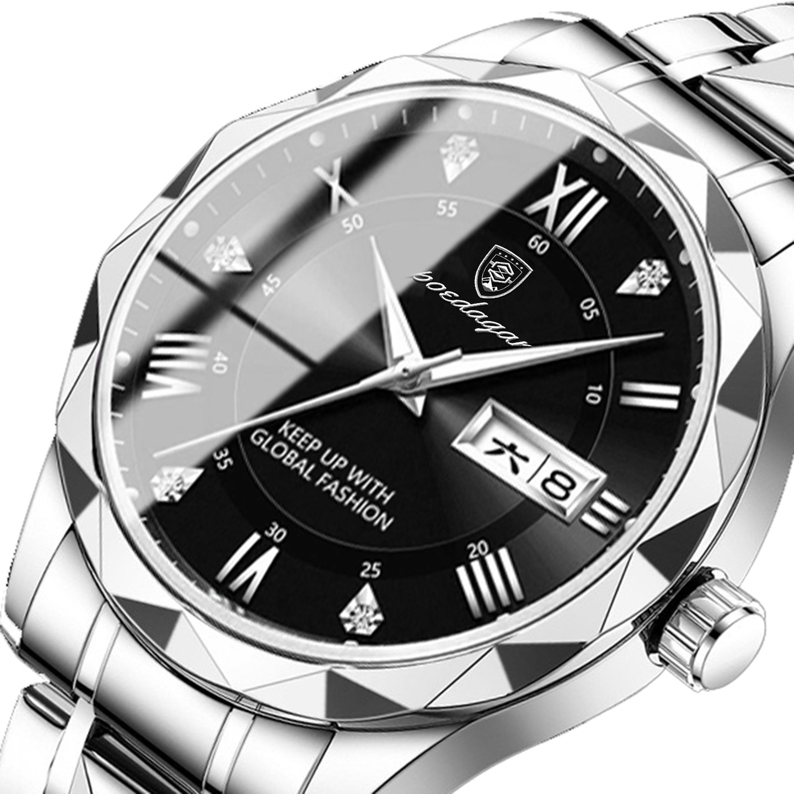 Mens Watch Leather Strap Quartz Movement - Image 8