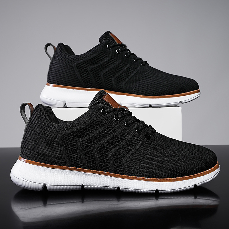 Plus-size Mens Shoes Flyknit Mesh Shoes Casual Sports Shoes - Image 7
