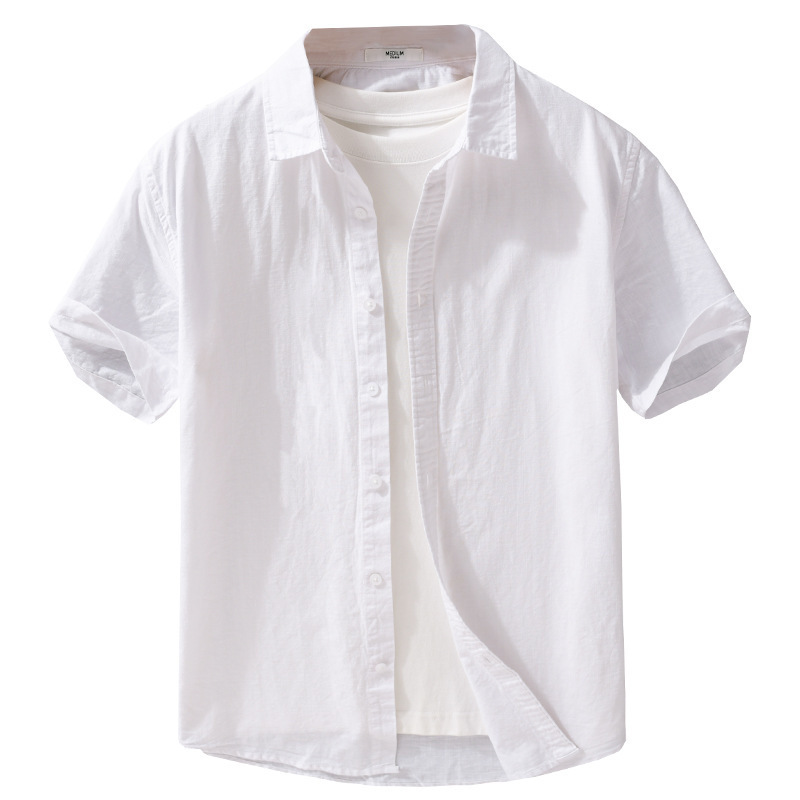 Summer Mens Clothing Simple Versatile Short-sleeve Shirt - Image 5