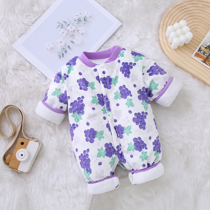 Children's Clothing Autumn And Winter Baby Thick Cotton Jumpsuit Baby Jumpsuit Long Sleeve - Image 2
