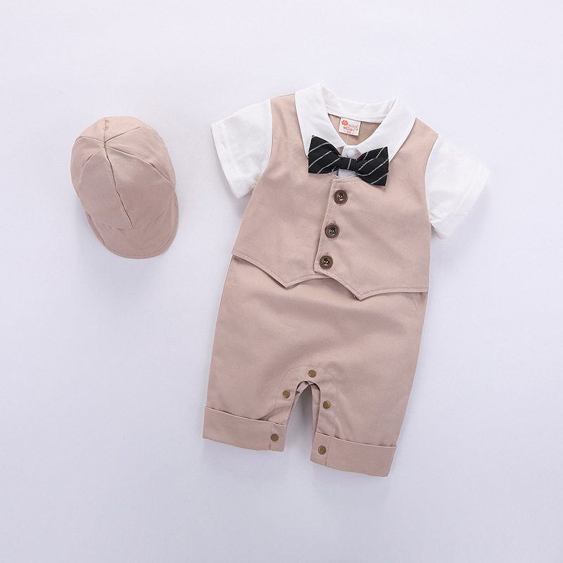 Fashion Baby Clothing Summer Short Sleeve Gentleman Jumpsuit Romper - Image 2