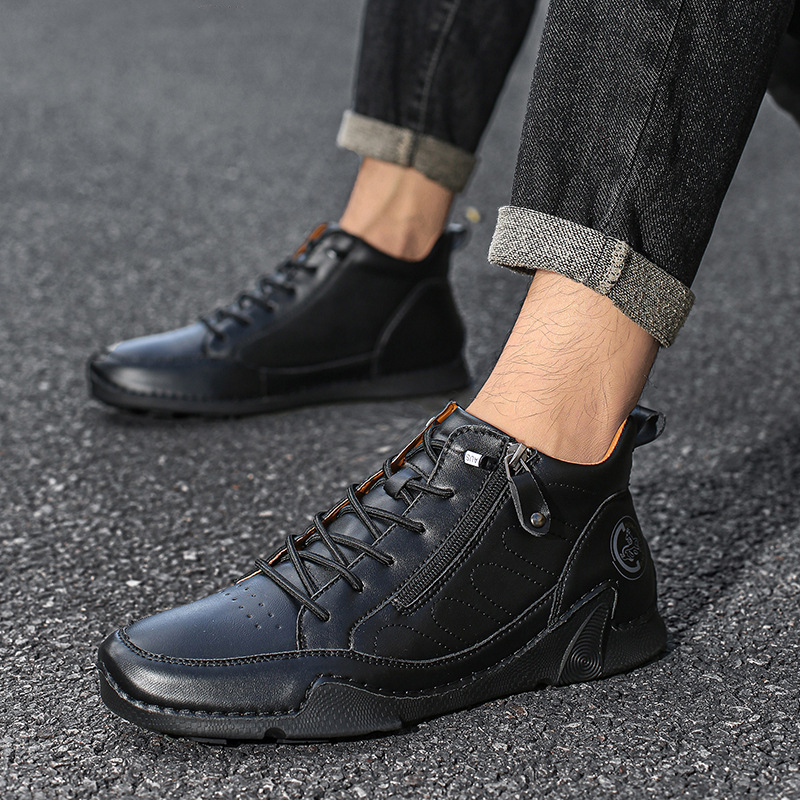 Mens Casual Leather Shoes Plus-size Athletic Shoes - Image 4