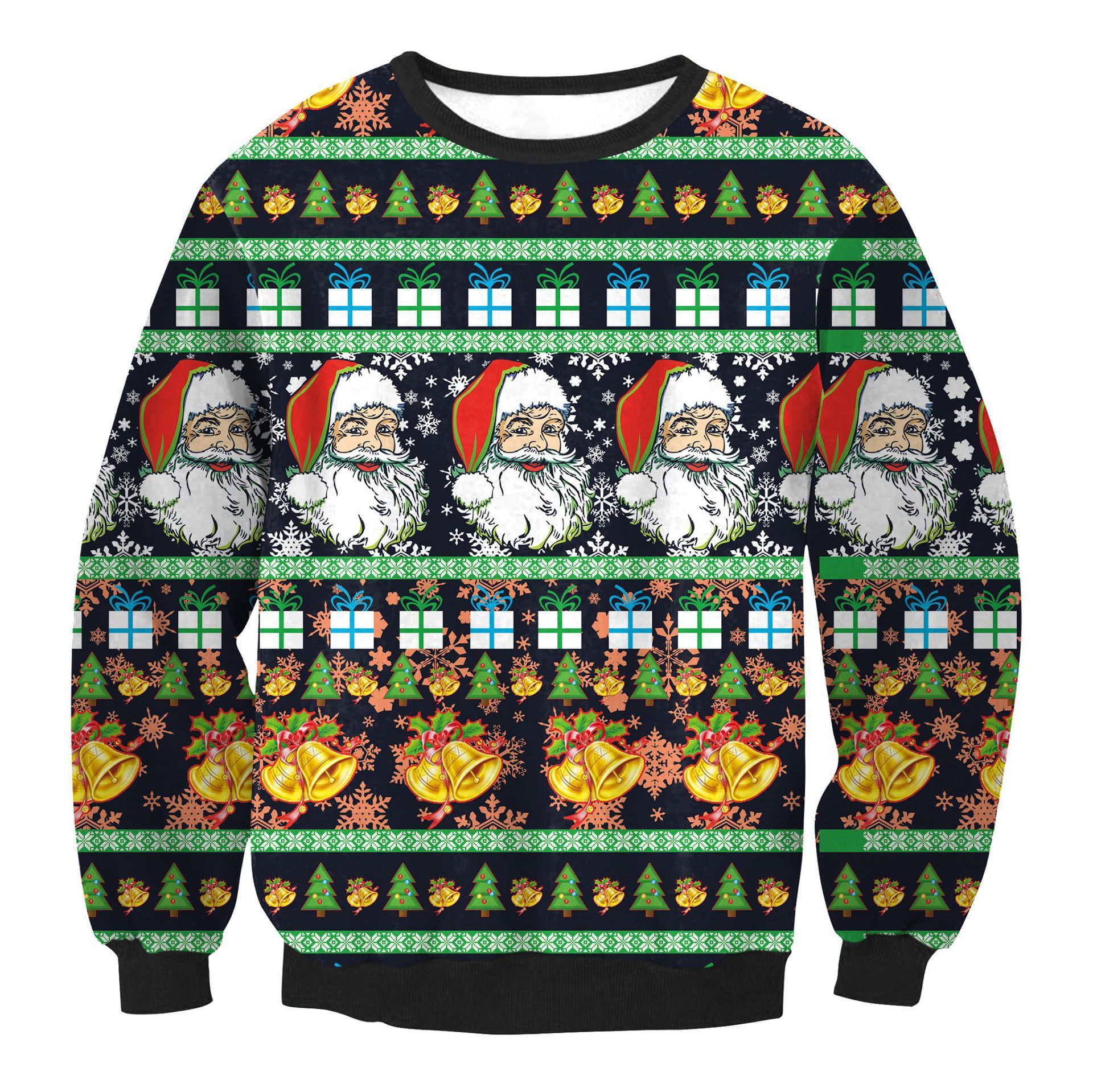 Autumn Winter Fashion Ugly Christmas Sweater Santa Elf Funny Pullover Womens Mens Print Sweaters Tops Clothing - Image 8