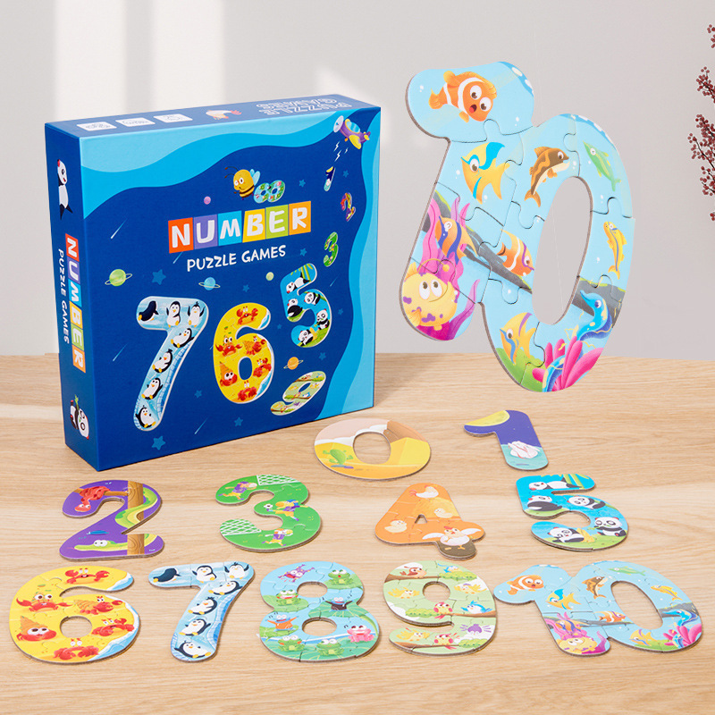 Large Block Digital Puzzle Toys Children's Letters Puzzle Cognitive Paper Educational Toys - Image 6