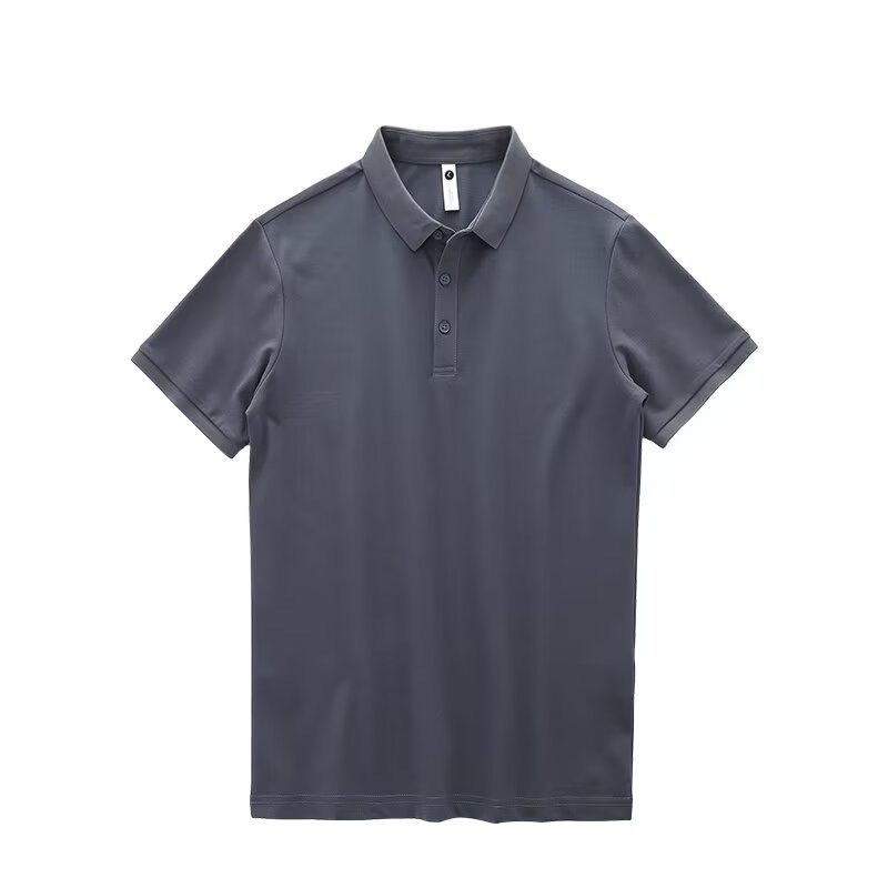 Solid-color Summer Mens Clothing Lapel Half-sleeve High-end Trendy Casual Plain Top - Image 6