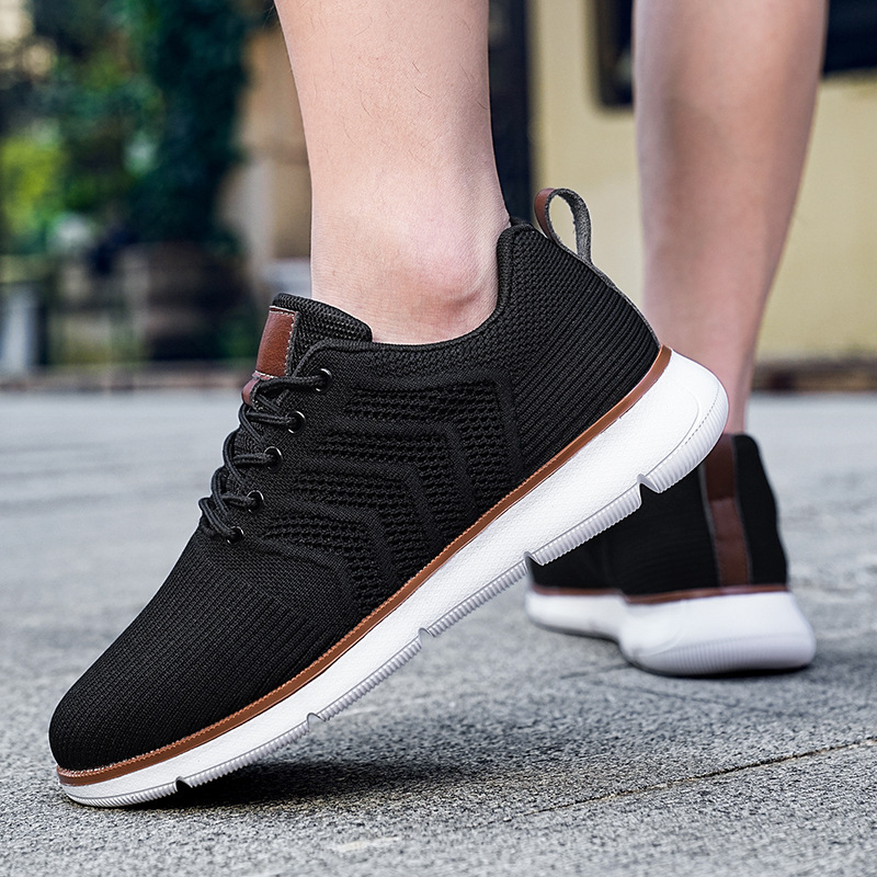 Plus-size Mens Shoes Flyknit Mesh Shoes Casual Sports Shoes - Image 2
