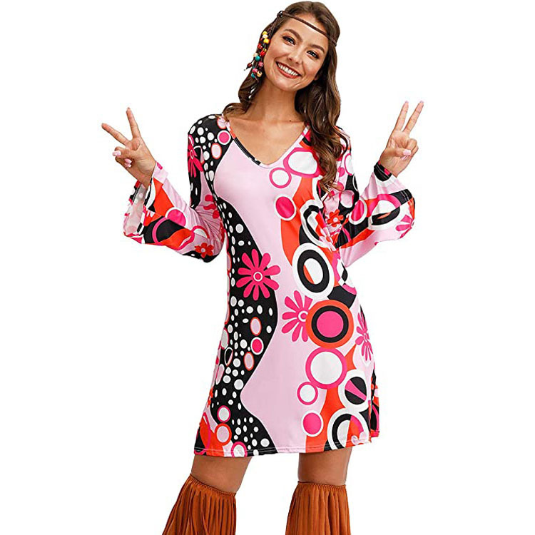 Hippie Clothing Print Dress Women - Image 2