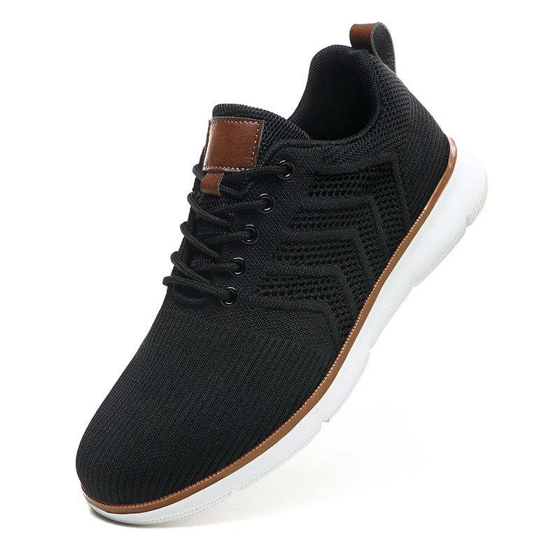 Plus-size Mens Shoes Flyknit Mesh Shoes Casual Sports Shoes - Image 5