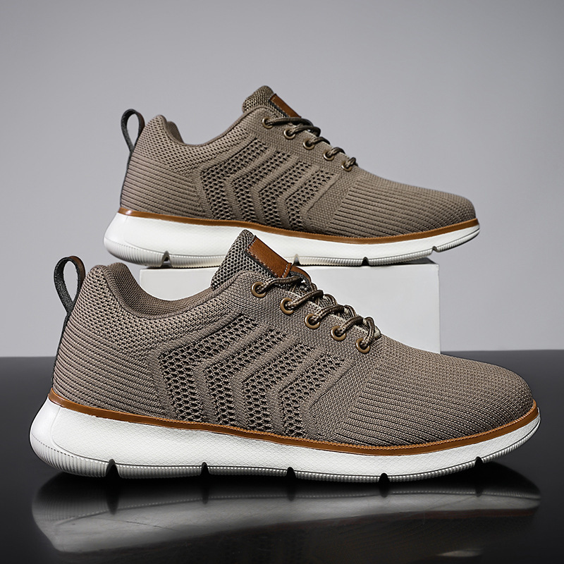 Plus-size Mens Shoes Flyknit Mesh Shoes Casual Sports Shoes - Image 9