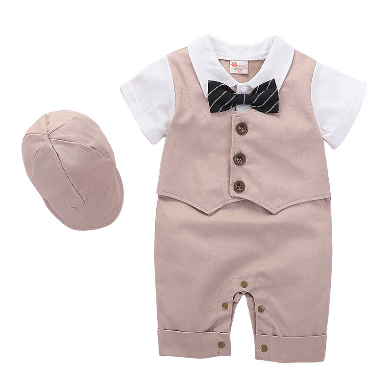Fashion Baby Clothing Summer Short Sleeve Gentleman Jumpsuit Romper - Image 10