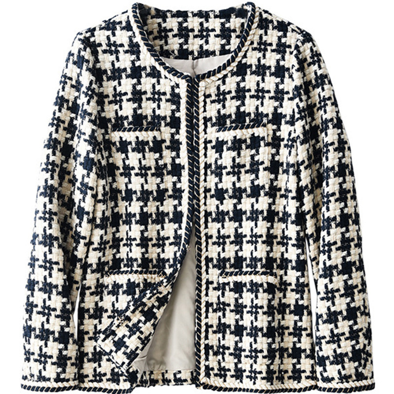 Houndstooth Small Fragrance Jacket Women Clothing - Image 3