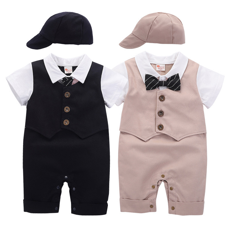 Fashion Baby Clothing Summer Short Sleeve Gentleman Jumpsuit Romper - Image 4