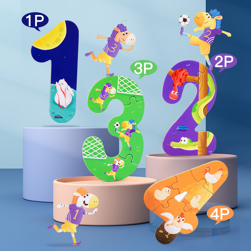 Large Block Digital Puzzle Toys Children's Letters Puzzle Cognitive Paper Educational Toys - Image 3