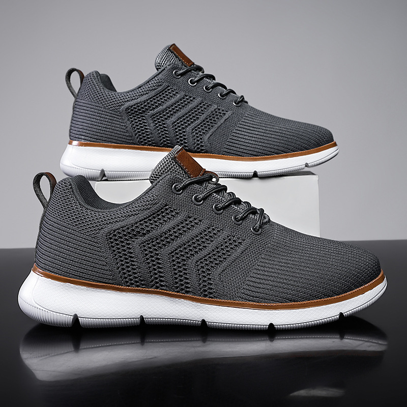 Plus-size Mens Shoes Flyknit Mesh Shoes Casual Sports Shoes - Image 8