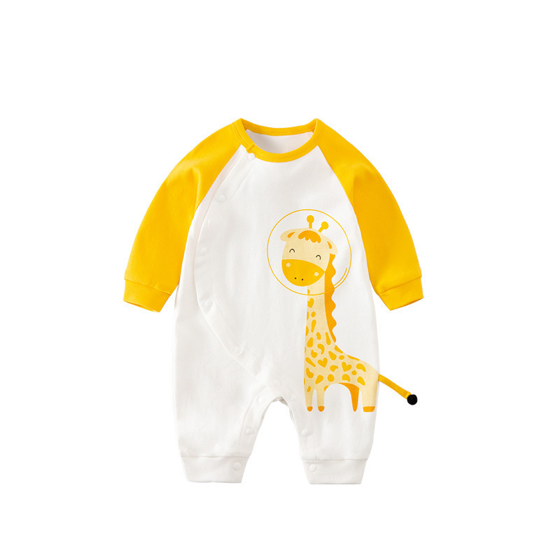 Baby Cartoon Crawling Clothing Cotton Long-sleeved Breasted Romper - Image 2