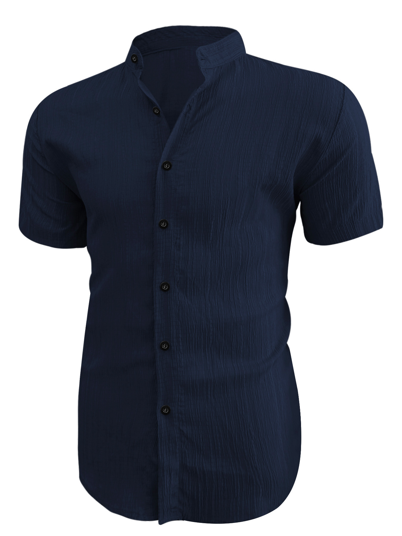 Hot-selling Mens Short-sleeve Stand-collar Casual Shirt Clothing - Image 9