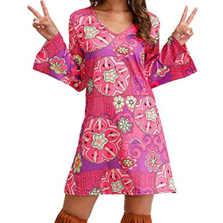 Hippie Clothing Print Dress Women - Image 10
