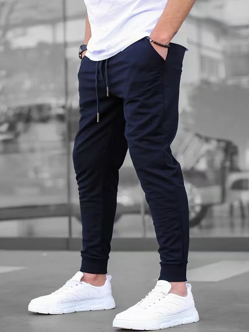 Mens Pants European And American High-Street Retro Casual Terry Cloth Style - Image 6